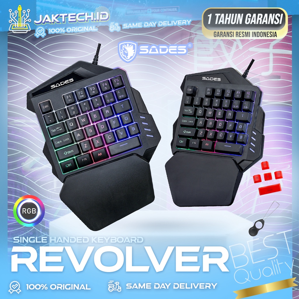 Sades Revolver TS-36 TS36 Keyboard Gaming RGB Single Handed Original