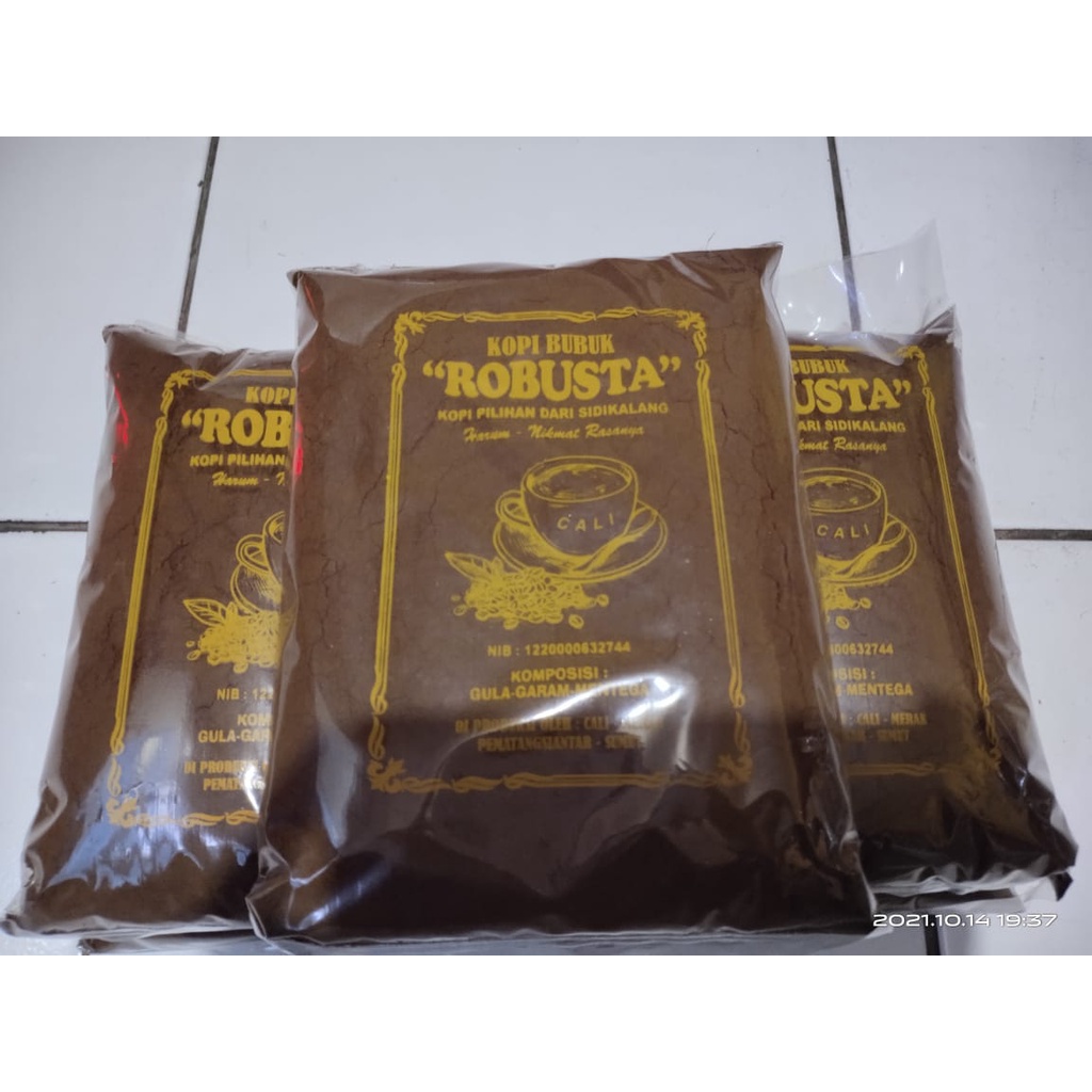 

Kopi bubuk Robusta Asli Sumatra Utara Kemasan 500g
