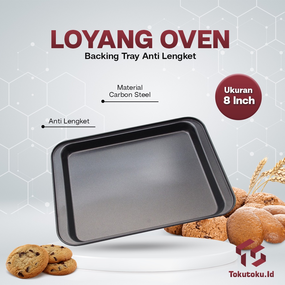 Oven Tray Loyang Kue Kering Anti Lengket Microwave Baking Pan Non Stick