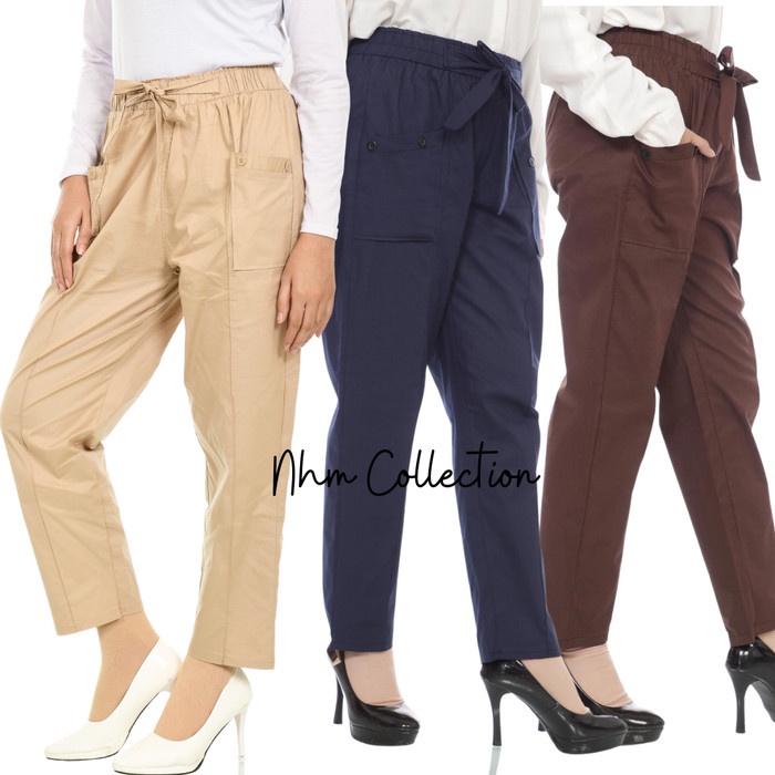 TERBARU Celana Cargo Wanita Panjang, Cargo Pants, Celana Jumbo Panjang