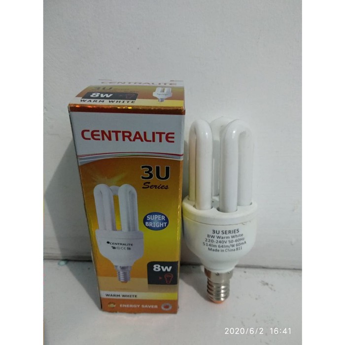 Lampu 3u - 8w E14 Centralite Warm(Kuning)