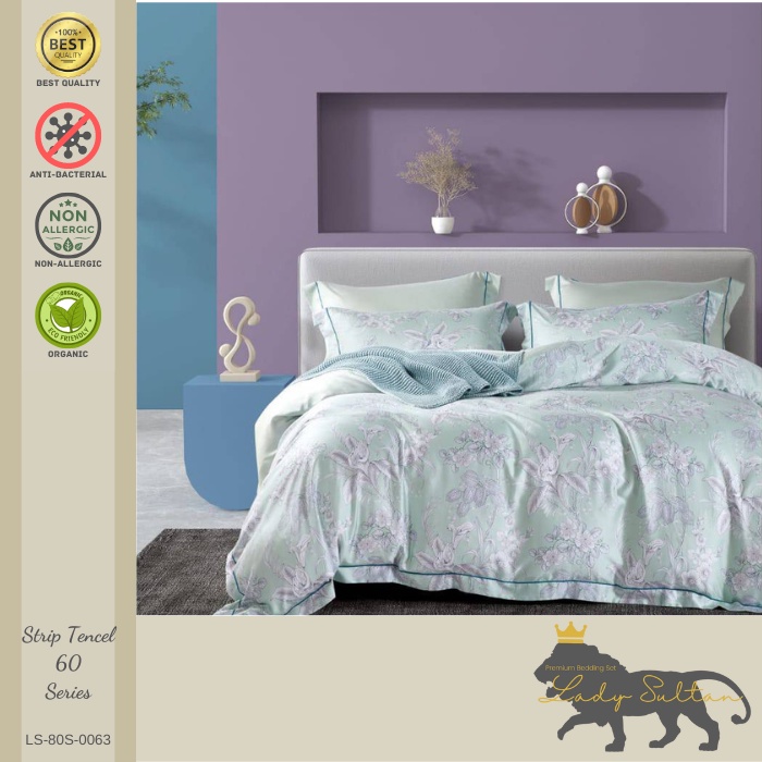Lady Sultan Sprei Bedcover Sutra Organik 60s Motif 180x200 200x200