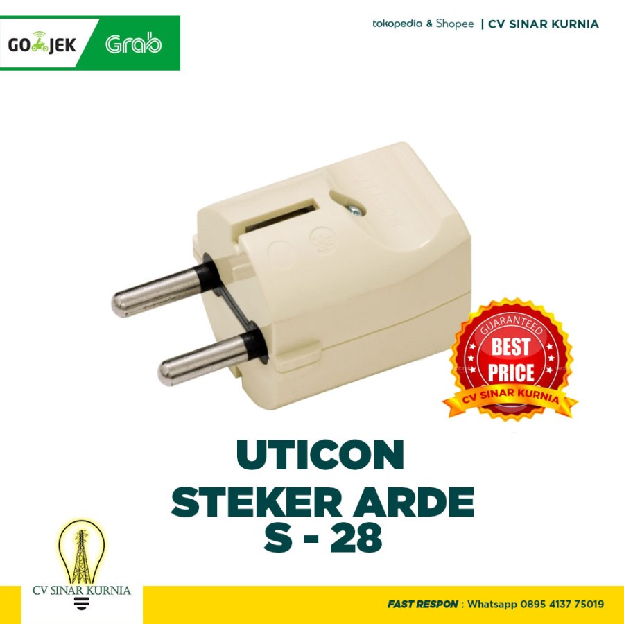 Uticon Steker Arde Kotak S-28 Colokan listrik uticon S28