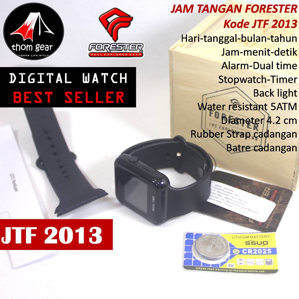 Forester Jtf 2013 Jam Tangan Pria Wanita Origial Forester Analog Adventure Sport Outdoor Waterproof Water Resistant Anti Air Pria Cewek Cowok Original Ori Terbaru 2022 Free Rubber  Strap Cadangan Batre Box Kayu Thomgear Bangakalan Palangkaraya Pare Pare K