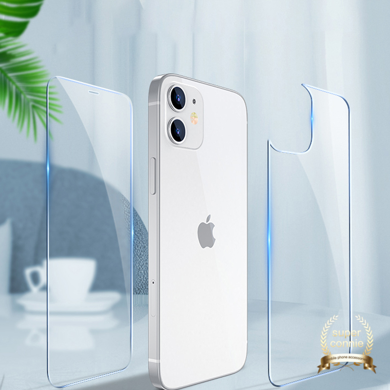 Tempered Glass Pelindung Lensa Kamera Depan + Belakang Untuk Iphone 12 Pro 12 11 Pro Max 8 7 6 6s Plus X Xr Xs Max Se 2020 12 Mini