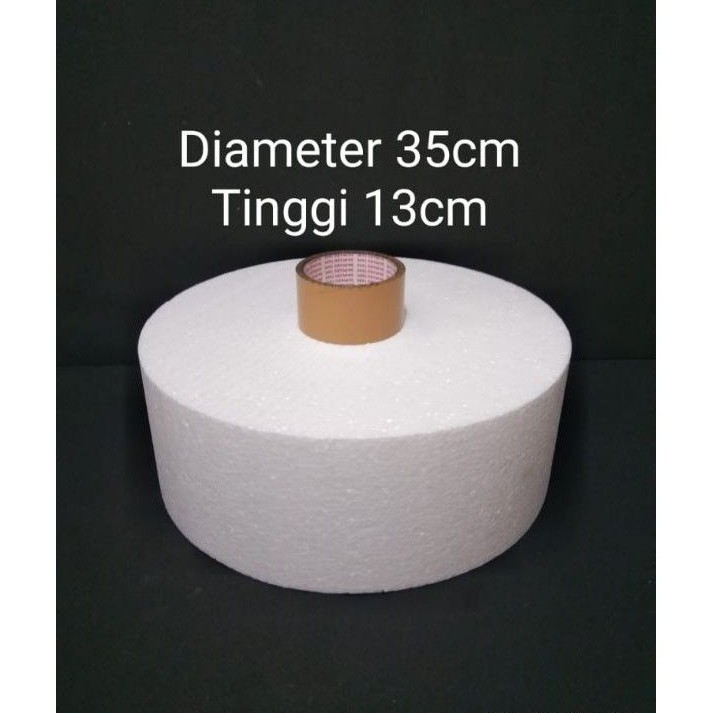 Bulat Diameter 35cm (Kotak 35x35cm) Tinggi 11-15cm Dummy Cake Styrofoam Gabus Kue