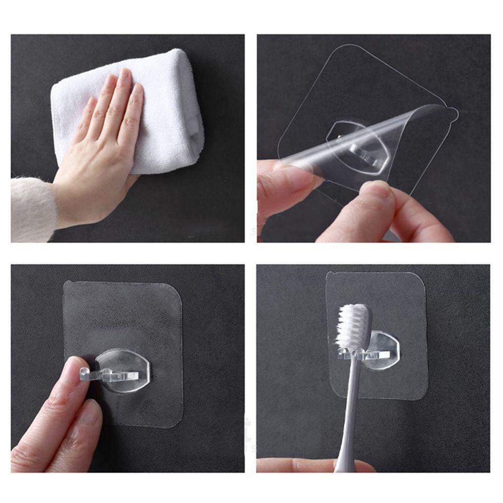 Chookyy Tempat Sikat Gigi Plastik Aksesoris Kamar Mandi Plug Seamless Adhesive Hook