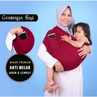 Image of TERMURAH Gendongan Bayi Balita + Saku Murah SUPER PREMIUM