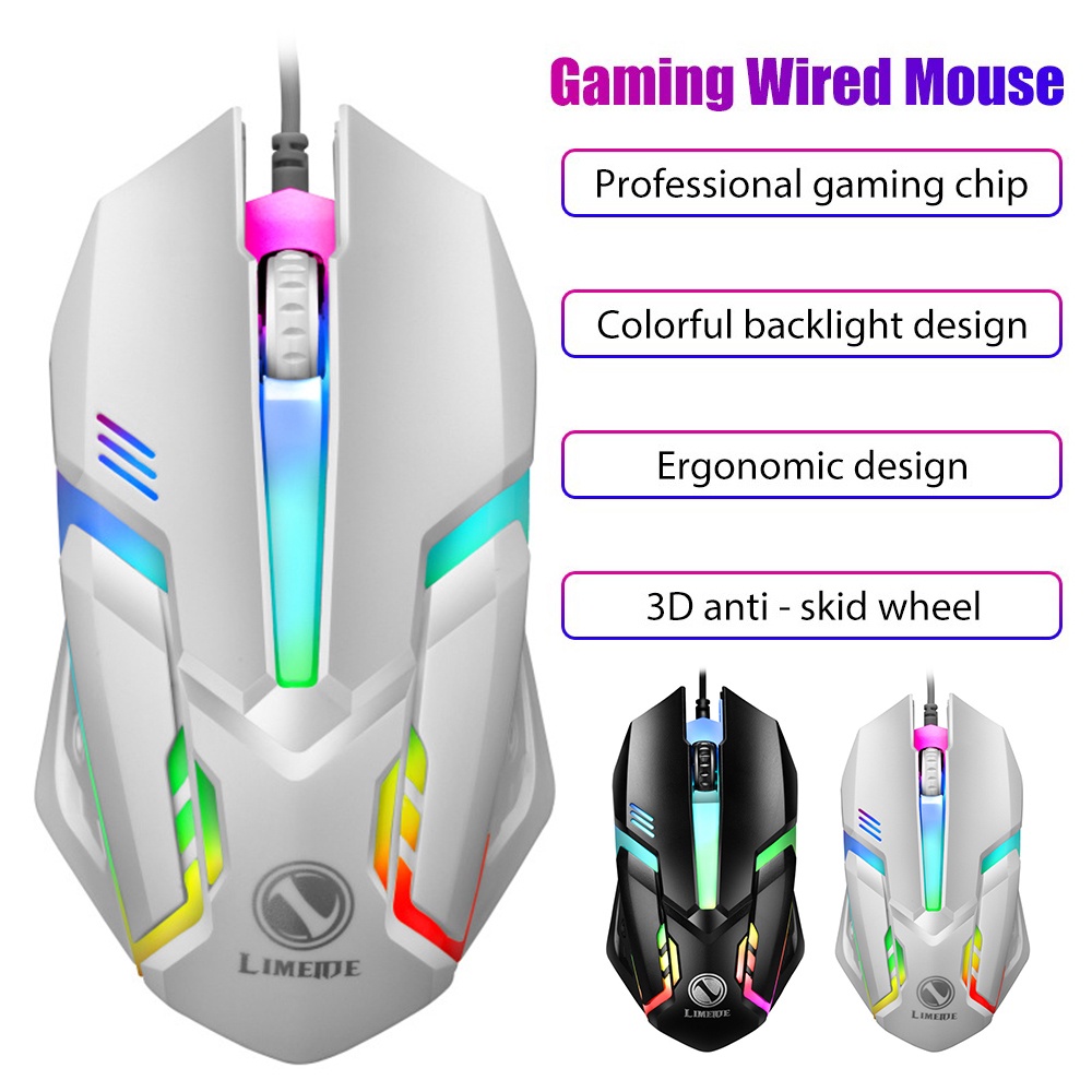 Mouse Kabel E-Sports Luminous 2000di USB Wired Desktop Laptop Mute Komputer Game Mouse