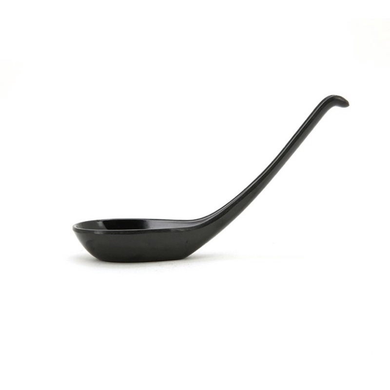 Sendok Sup Bubur Ramen Oriental Hitam Onyx Melamin /  Sendok Bebek /  Oriental Soup Spoon Black 6” ( 1pcs)