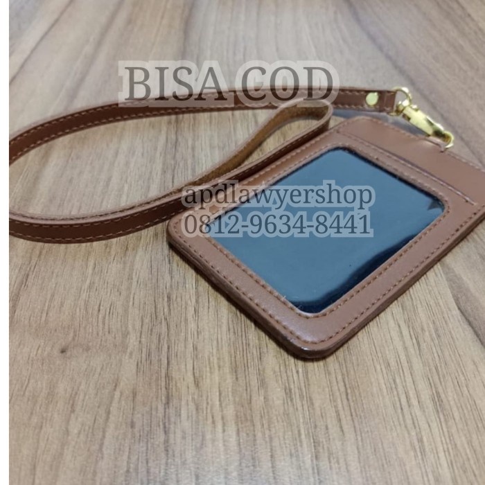 

READY Name Tag Id Card Holder coklat + tali Kwalitas Bagus PROMO