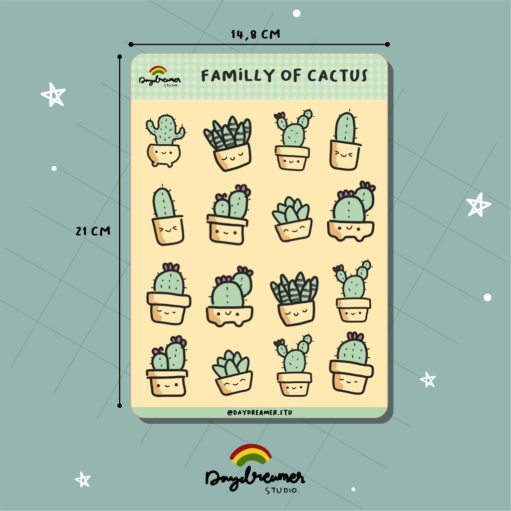 Jual Sticker Cactus Stiker Kaktus Sticker Bujo Sticker Pack