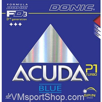 DM Donic Acuda Blue P1 Turbo - Karet Rubber Bet Bat Pingpong Tenis Meja - Merah, 2.2mm