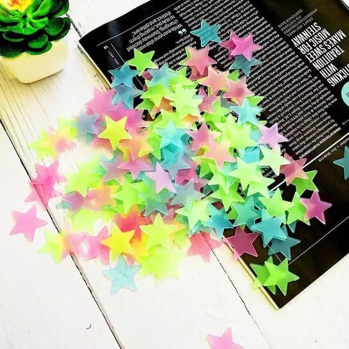 (100 PCS) BINTANG GLOW IN THE DARK H202 / BINTANG BERCAHAYA / BINTANG TERANG