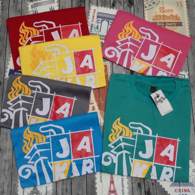 Kaos oblong dewasa gambar ( MONAS ) , tulisan JAKARTA