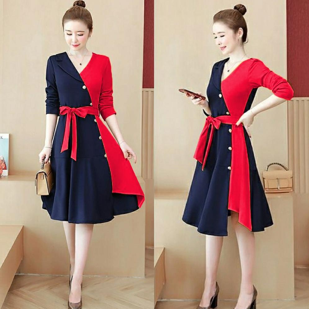 WE-STORE-DRESS NATAL-DRESS CASUAL DRESS-DRESS REMAJA-DRESS KOREA-GAUN NATAL-DRESS WANITA KEKINIAN