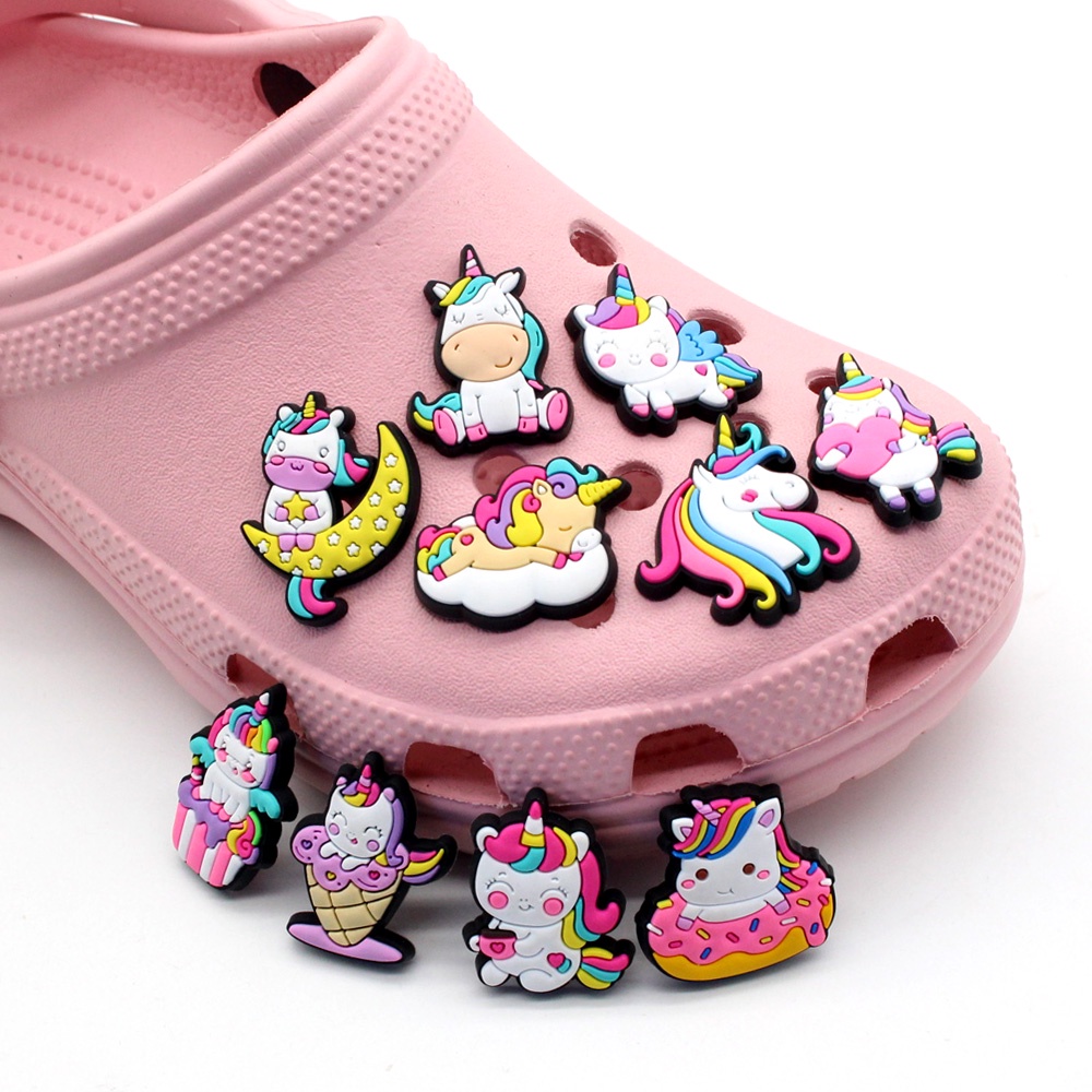 1pcs Crocs Pin Jibbitz unicorn lucu shoe charms sepatu diy Dapat dilepas sandal decorate accessories Hadiah aksesoris sepatu anak-anak yang lucu