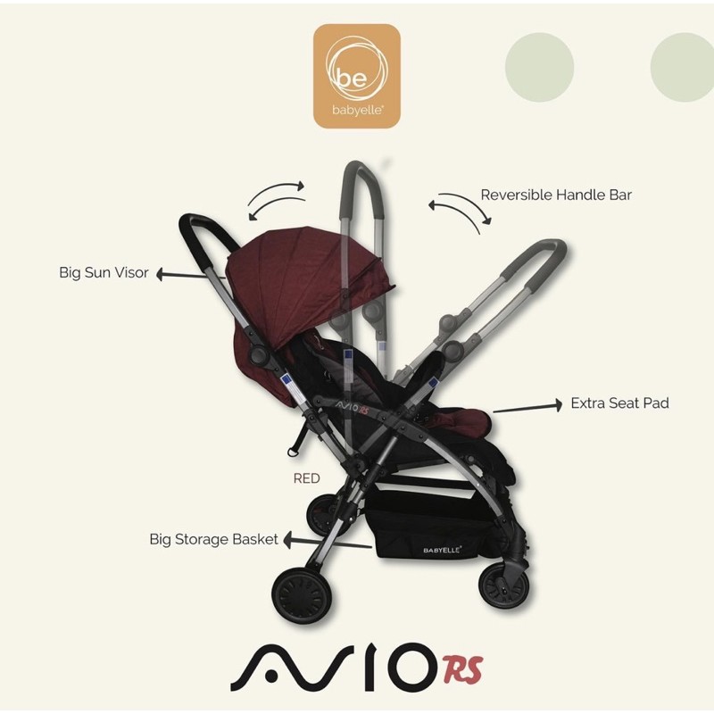 Makassar - Stroller Kereta Bayi BabyElle Avio RS Reversible 939 Hadap Depan Belakang