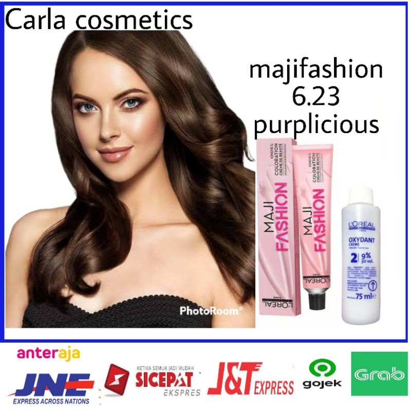 cat rambut Loreal majifashion 6.23 purplicious + oxidant L'oreal / pewarna rambut Loreal majifashion
