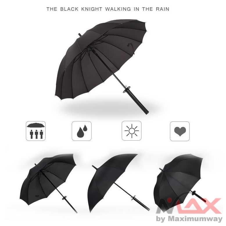 Payung Samurai Unik Jepang Bentuk Samurai Katana Tampil beda Tampil Unik Payung besar 103cm Creative Long Handle Large Windproof Samurai Sword Umbrella Japanese Ninja-like Sun Rain Straight Umbrellas Automatic Open