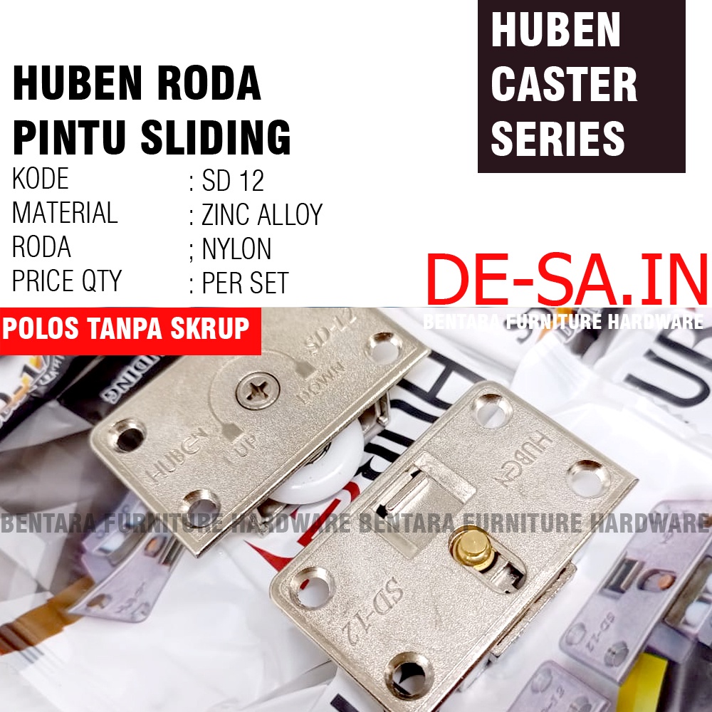 Huben SD-12 Roda Caster Sliding Door - Pintu Geser (Untuk Rel U dan M)