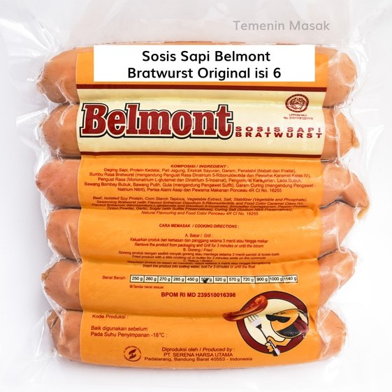 

Sosis sapi belmont bratwurst original isi 6