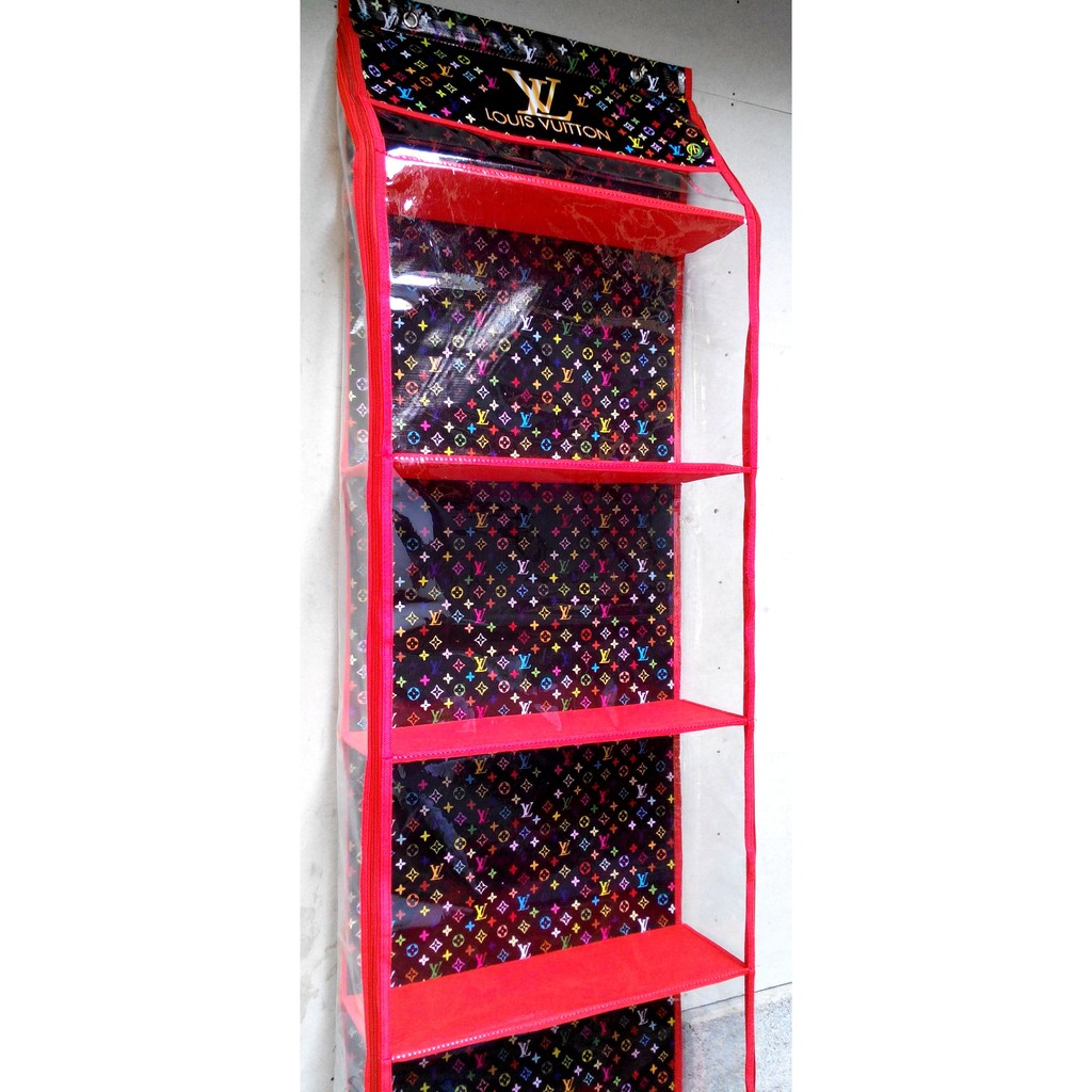 RAK TAS GANTUNG EKONOMIS DAN MINIMALIS KARAKTER LV HITAM-MERAH BY FAUZIYAH BAG