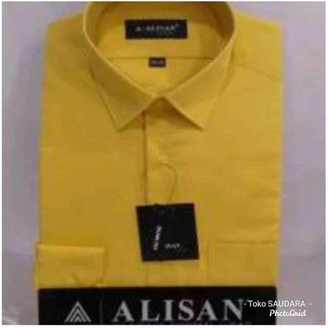 Kemeja formal pria alisan panjang gold original