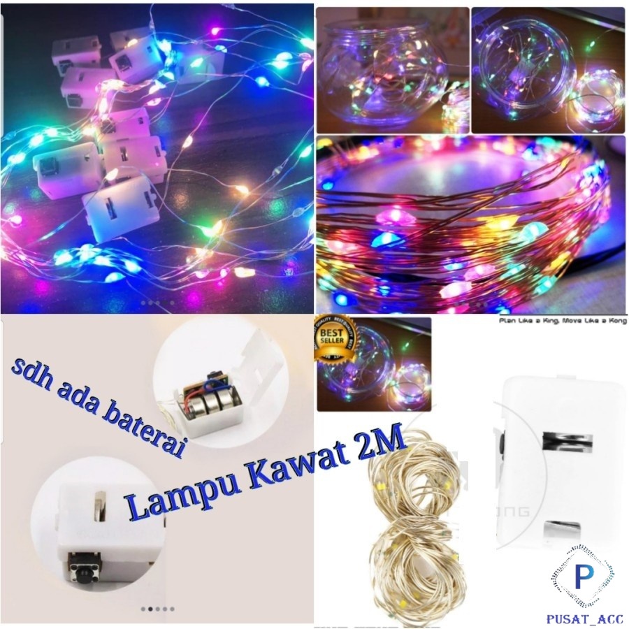 LN44 - Lampu Rainbow 2 Meter Lampu Kawat LED Tumblr