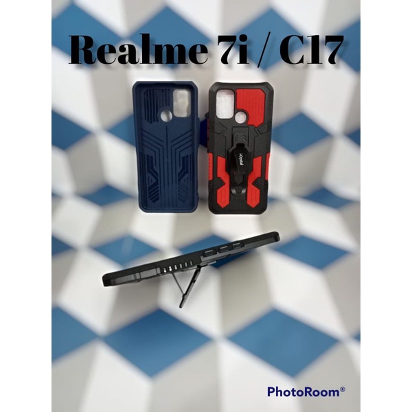 MN - Realme 7i / C17  Case I-Crystal Robot Silikon Ring Standing Cover Casing HP Hardcase