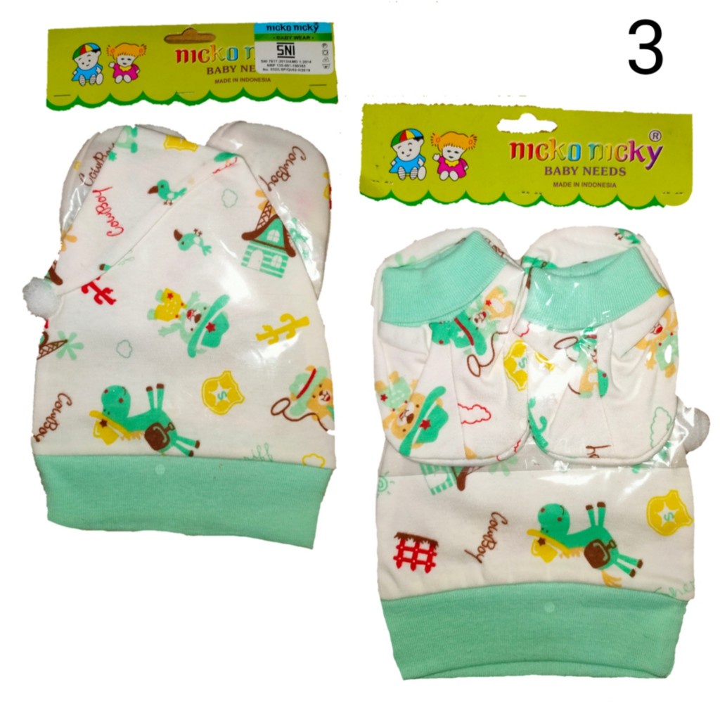 Topi + Kaos Kaki Bayi (2 in 1) Nicko Nicky