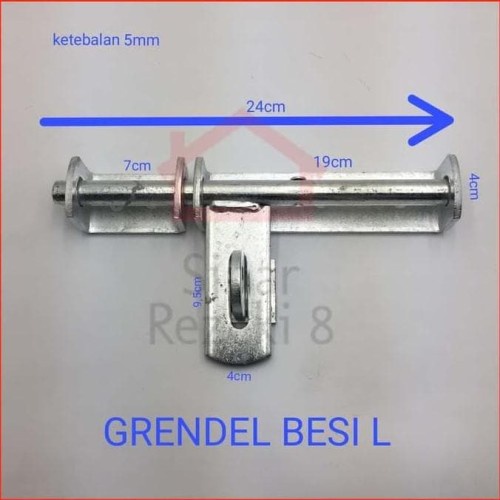 PERTUKANGAN MATERIAL BANGUNAN GRENDEL PINTU BESI L / KUNCI PAGAR BESAR SELOT JENDELA SLOT