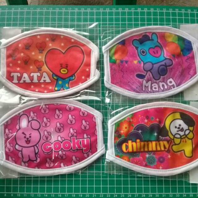 Masker Pernapasan 2in1 Karakter BTS BT21 Kawai