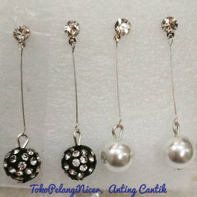 Anting Tusuk Mutiara Fashion Murah/Anting  Wanita Model Panjang Tokopelanginicer