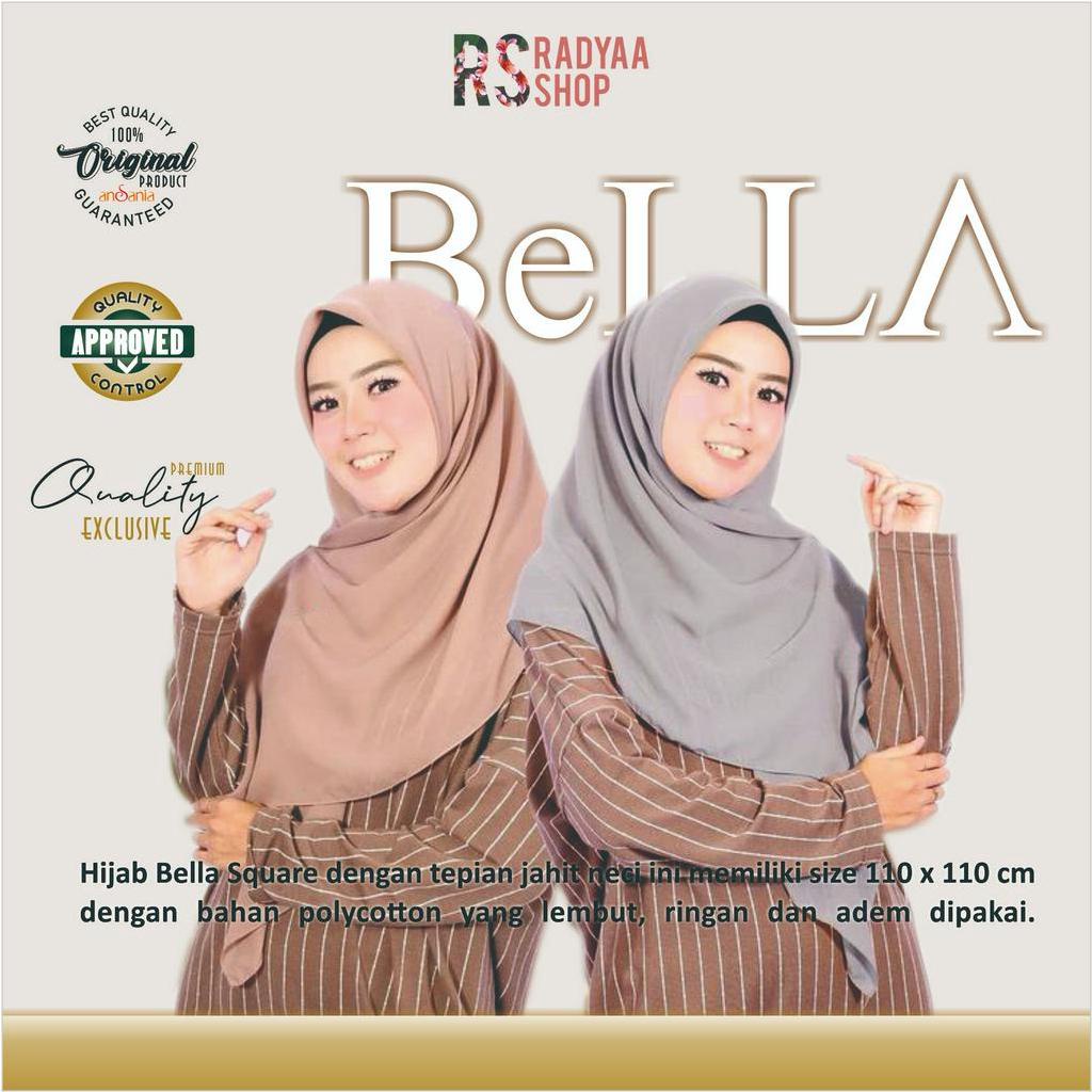 Jilbab Bella Square Neci B Kerudung Segi Empat Polycotton Ansania Original