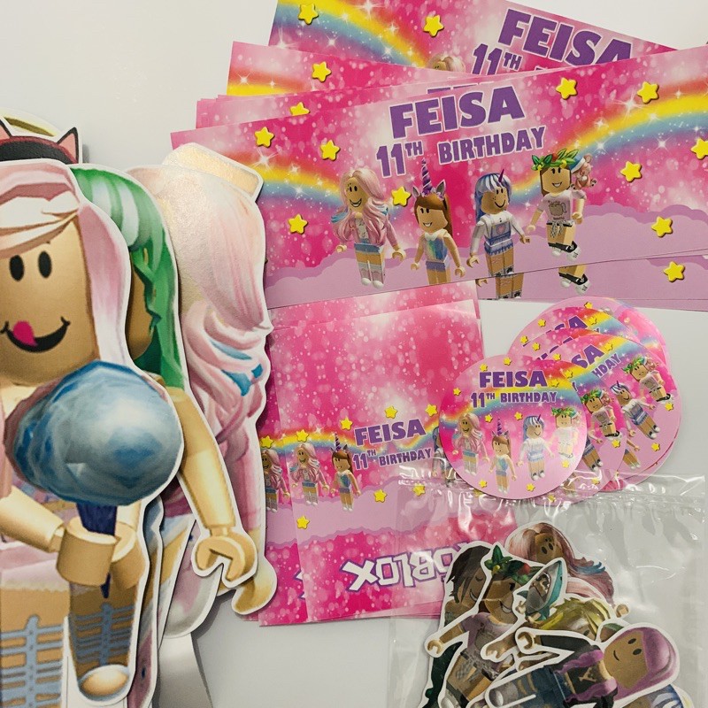 Ro blox Girl Label Paket Dessert Table Birthday / Hiasan Kue Ulang Tahun