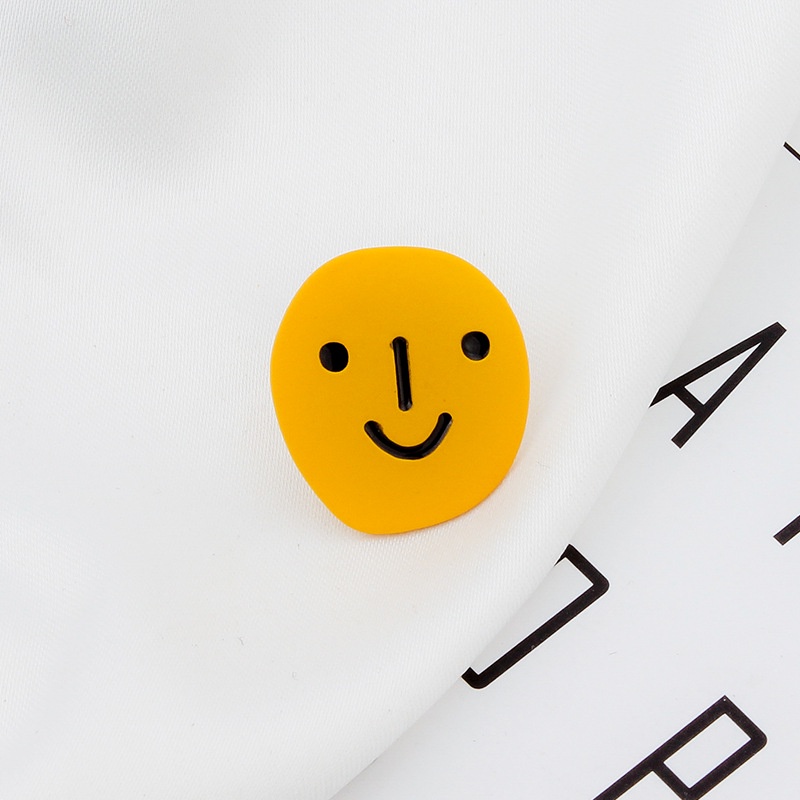 1pc Anting Stud Desain Emoji Smiley Face Warna Permen Untuk Wanita