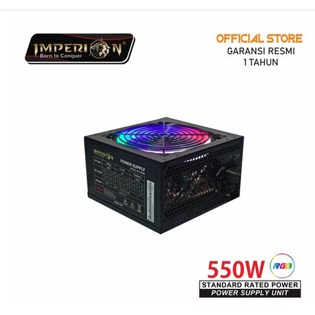 ITSTORE Imperion PSU 550W RGB with 6Pin VGA Power Supply PSA  550 watt 500watt Gaming dan 12cm bergaransi resmi 1 tahun