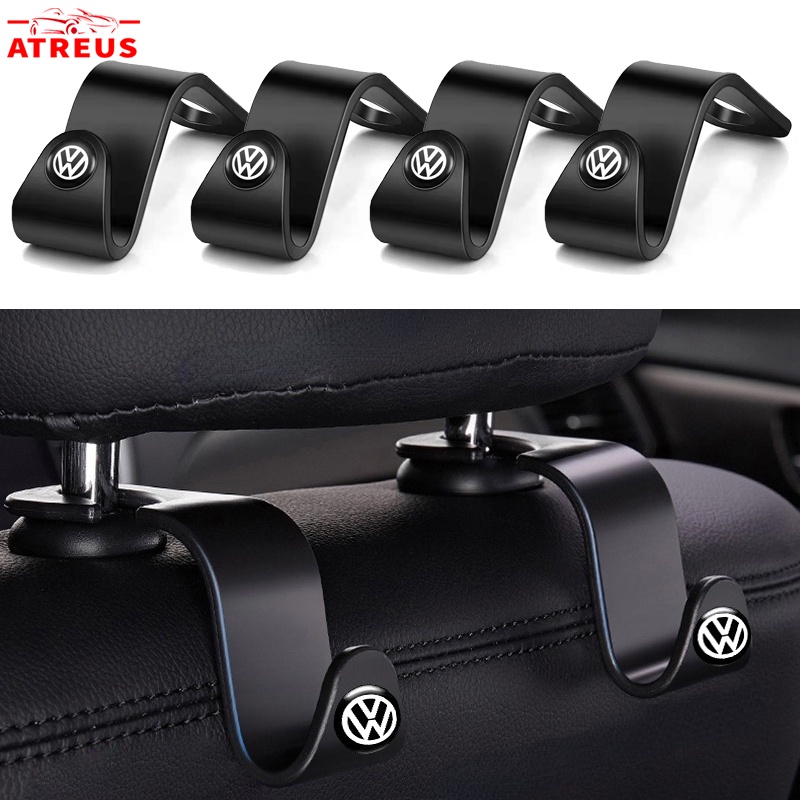 1/2Pcs Volkswagen Mobil Gantungan Kait Polo Golf mk3 mk6 mk7 Scirocco Beetle Passat B5 B6 B7 CC B8 T5 Kursi Belakang Mobil Penyelenggara Kursi Kait Belakang Dekorasi Aksesoris Mobil