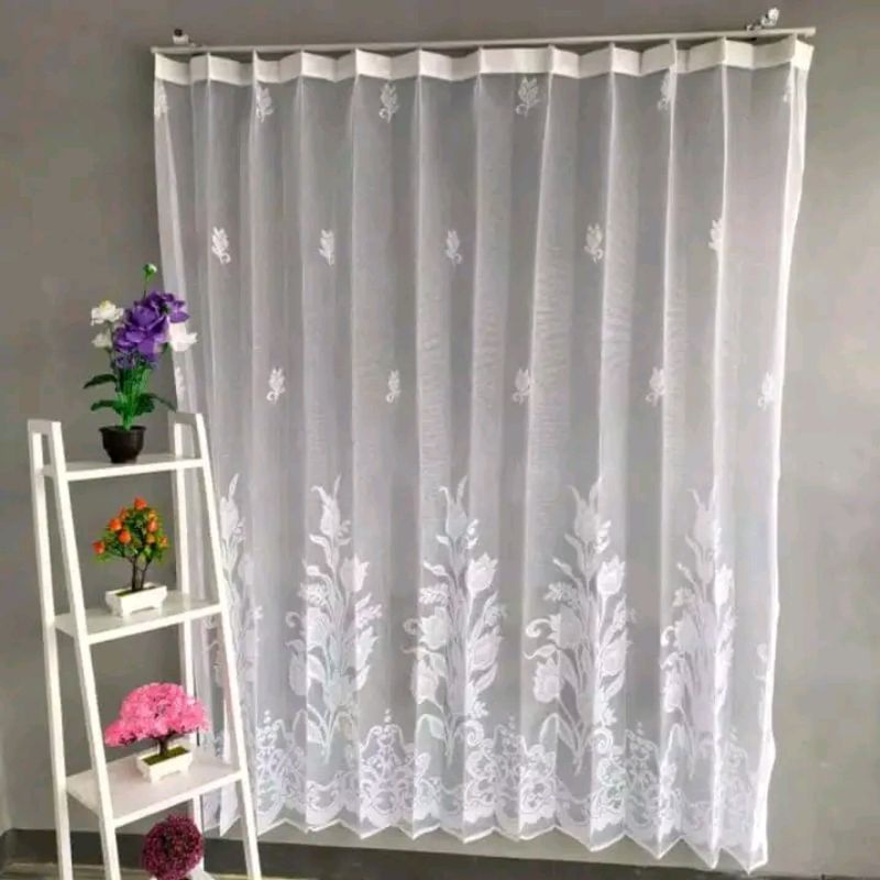 Gorden vitrase polos Gorden puring motif Gorden puring