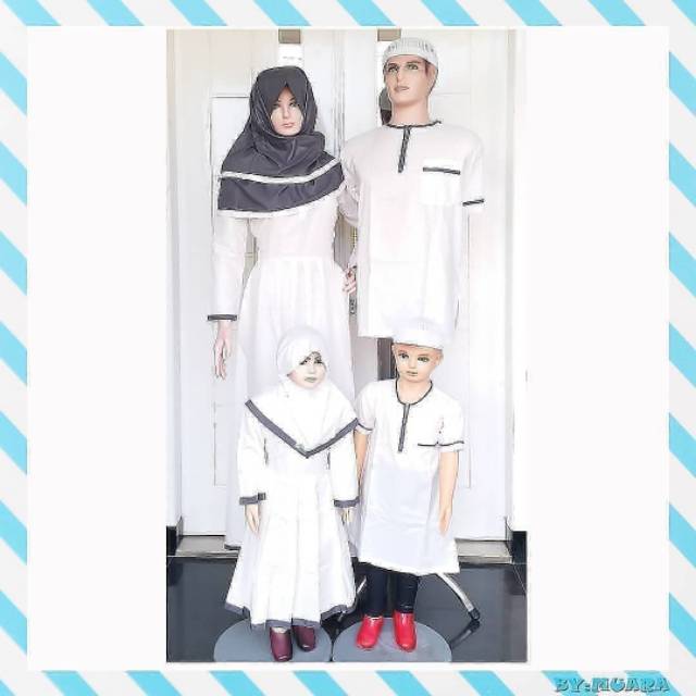 SALE COUPLE GAMIS KOKO MUARA WHITE STRIPE
