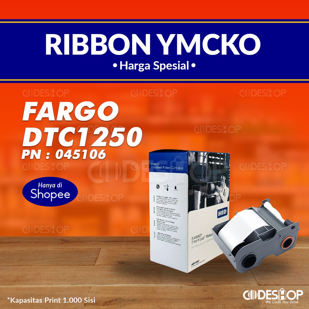 Ribbon Fargo DTC 1250e C50 White Cetak Kartu Preprinted Part Number : 045106