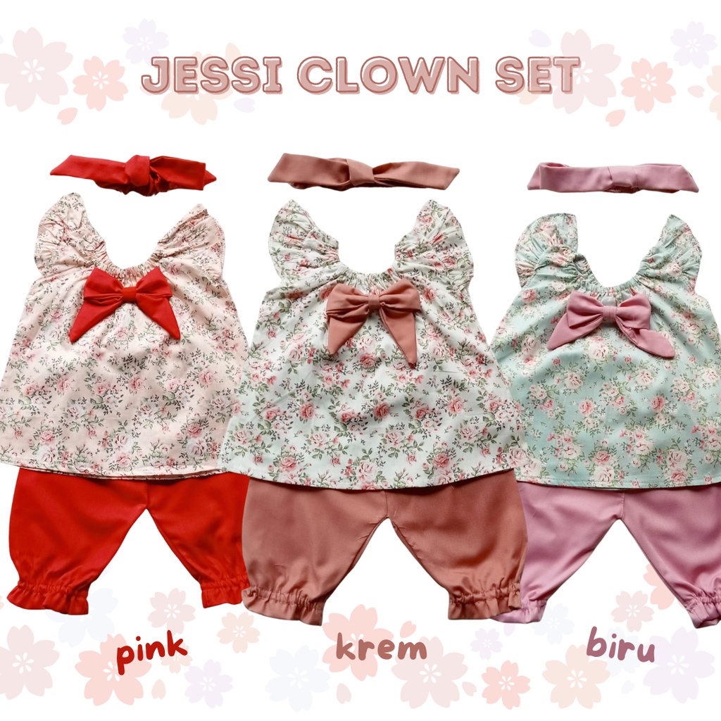 SHILLA KIMORA GEMPITA clown set setelan anak cewek 0-2 tahun bayi perempuan lucu fashion setelan katuna anak baby adem
