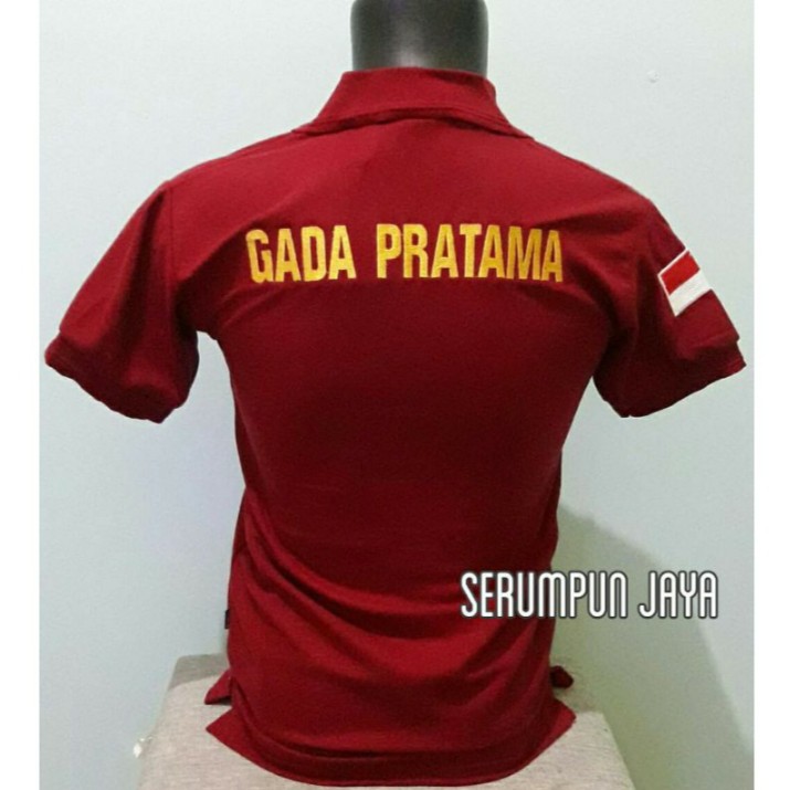 KAOS GADA PRATAMA MARUN - KAOS KERAH GADA PRATAMA MAROON SECURITY FULL BORDIR