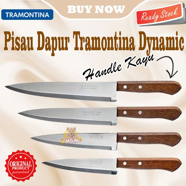 Made in Brazil DYNAMIC Tramontina TAJAM Pisau Dapur 9in gagang kayu