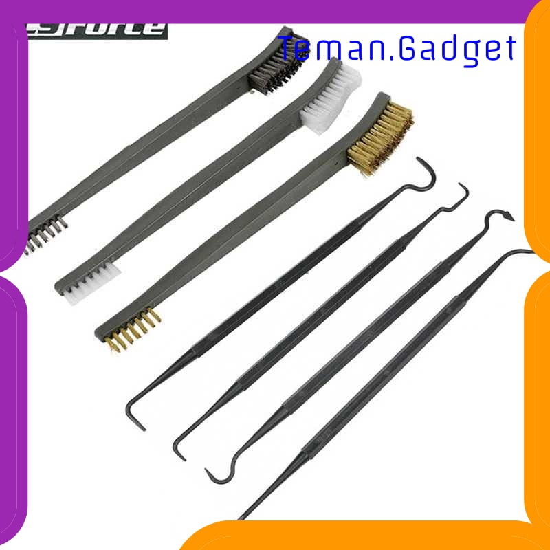 TG-ID139 CS FORCE SIKAT BESI STEEL WIRE BRUSH 3 PCS WITH PICK SET 4 PCS - CS7