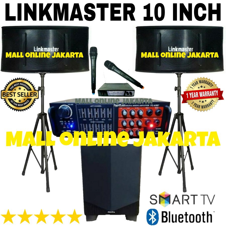 Paket karaoke subwoofer fidelity 12 inch aktif sound system linkmaster