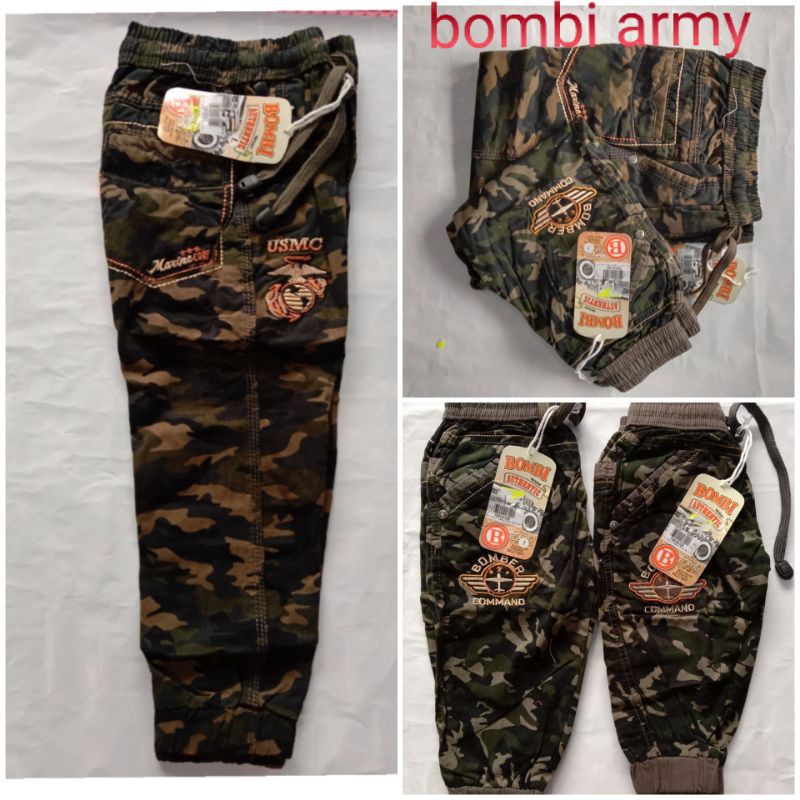 Celana Panjang Anak Joger Army Katun BOMBI UK 00-01-S-M-L