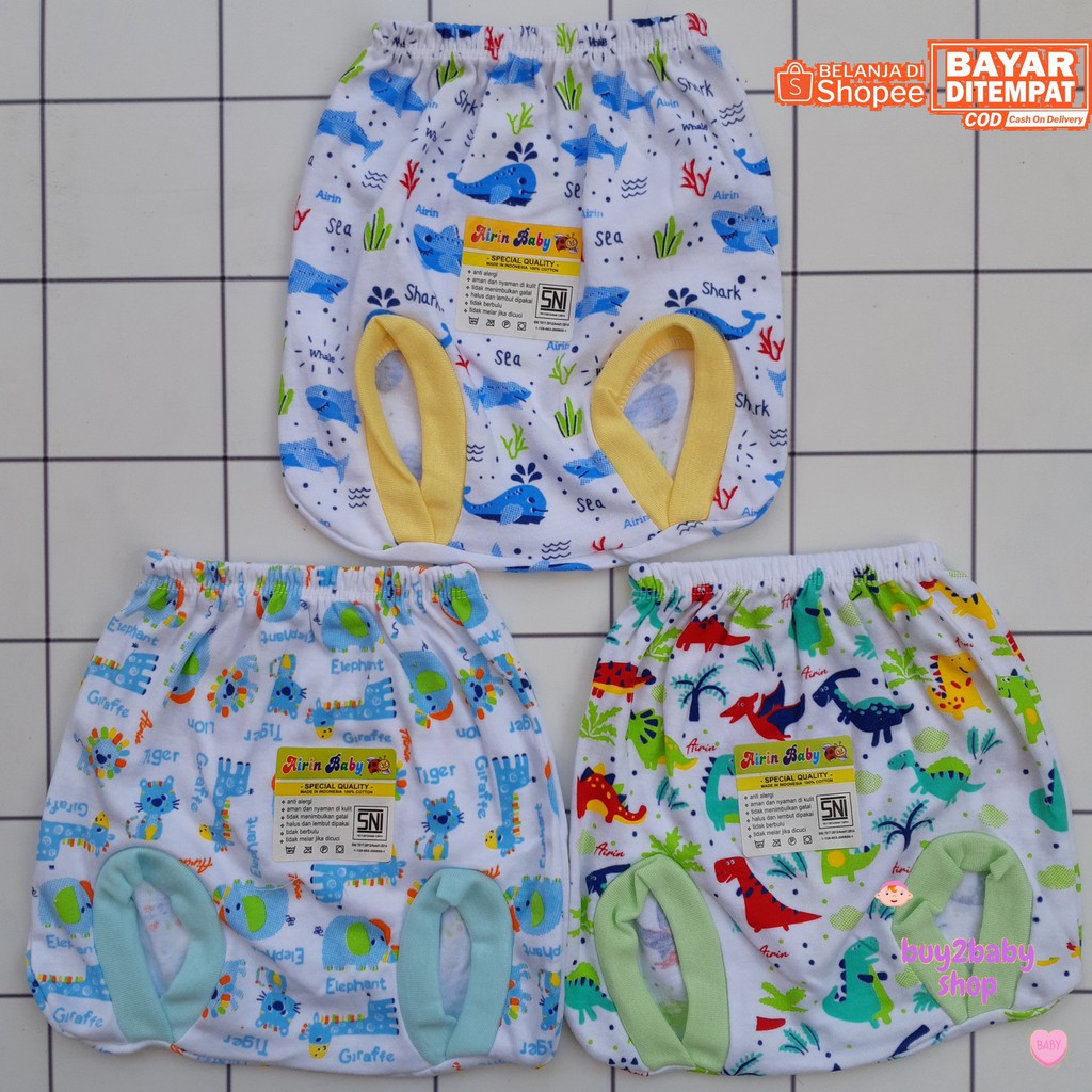 Celana pendek POP bayi Animal Series Little Smart/Airin Baby 0-3 Bulan 3 PCS