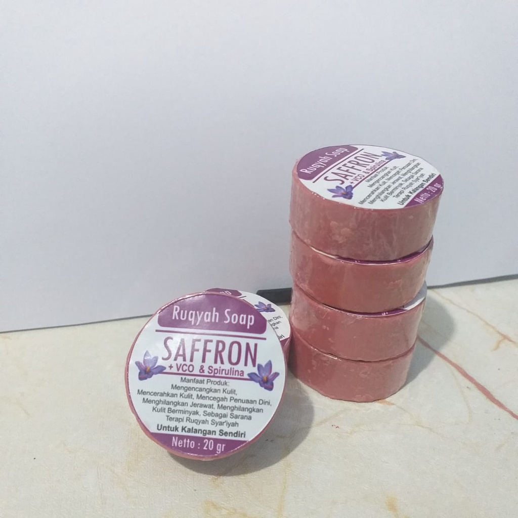 (SATUAN) SABUN SAFFRON / SABUN WAJAH ORGANIK SAFFRON 20GR / SABUN WAJAH BATANGAN SAFFRON